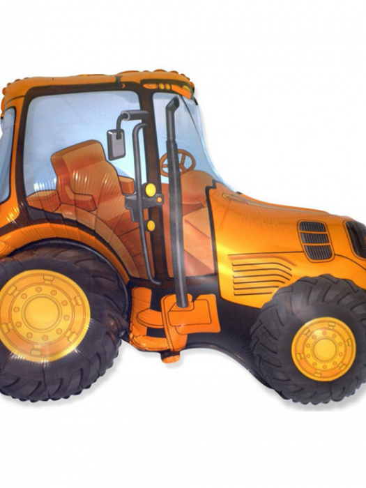 Фольгированный шар фигура Трактор оранжевый 94 см