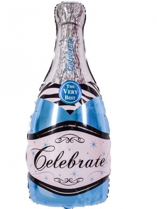 Шар Бутылка шампанского голубое 99 см