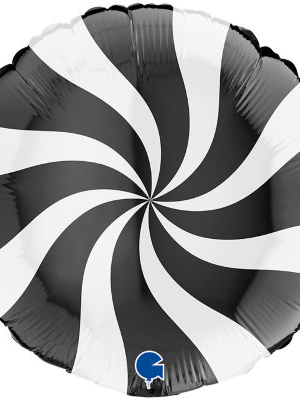 Шар круг Леденец черный с белым 46 см
