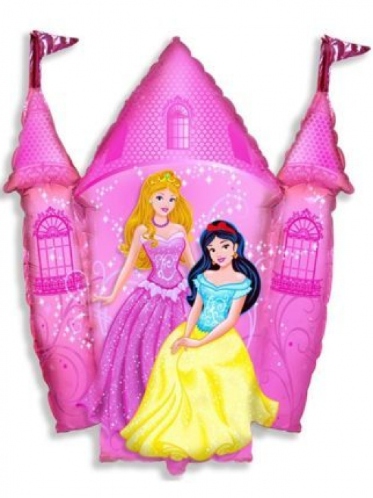 Фольгированный шар фигура Замок принцессы розовый 86 см