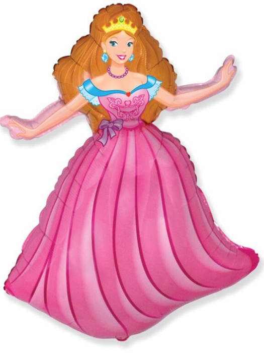 Фольгированный шар фигура Принцесса розовый 99 см