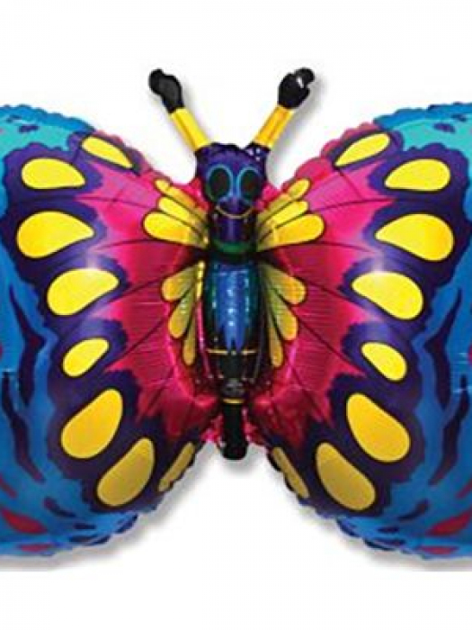 Фольгированный шар фигура Бабочка синяя 89 см