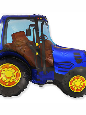 Фольгированный шар фигура Трактор синий 94 см