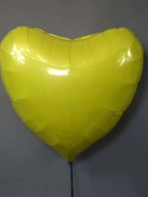 Фольгированный шар сердце Желтое 91см