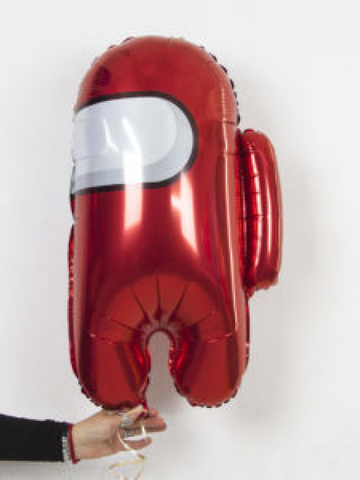 Фольгированный шар фигура Aмонг Космонавтики Красный 65 см
