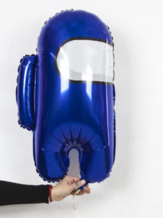 Фольгированный шар фигура Амонг Космонавтики Синий 65 см