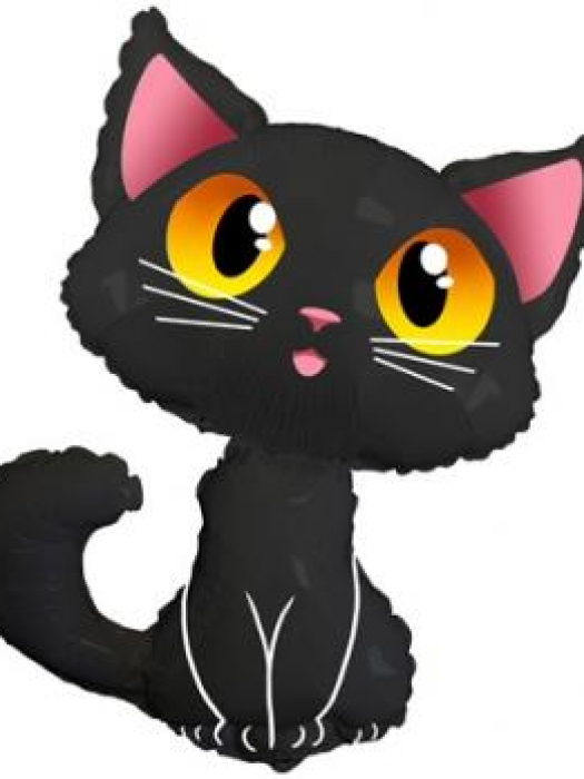 Шар фольга  Чёрный кот 86 см