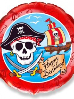 Шар фольгированный Пираты Happy Birthday 46 см