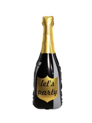 Шар фигура чёрная бутылка Шампанского Вечеринка 102 см