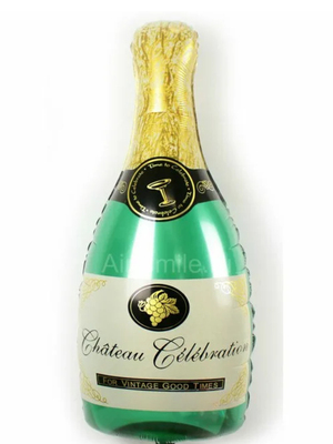 Шар фигура бутылка Шампанского зелёная 99 см