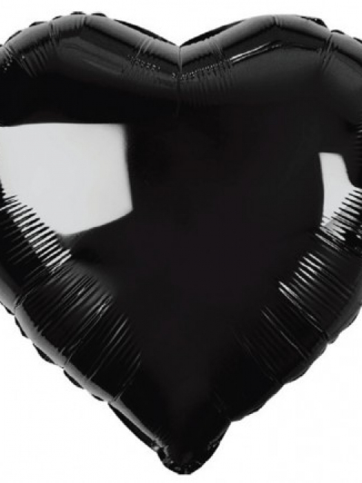 Фольгированный шар сердце Черное 91см
