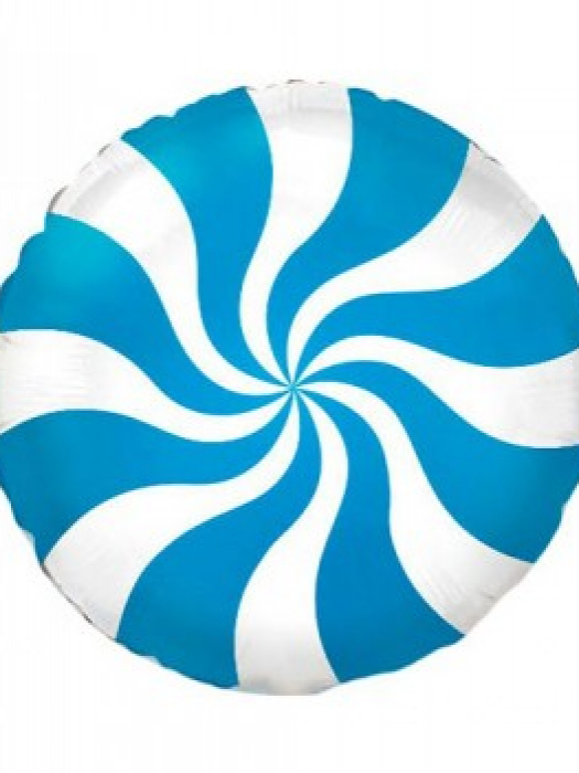 Фольгированный шар круг Леденец синий 46 см