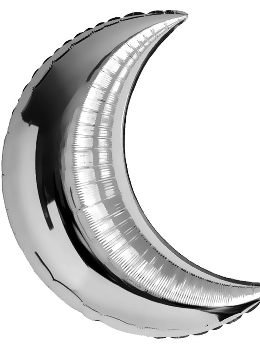 Фольгированный шар Полумесяц серебро 89 см