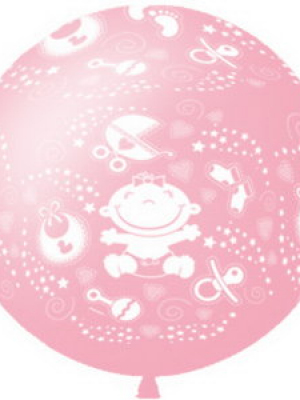 Шар гигант С Днём Рождения Малыш розовый 91 см