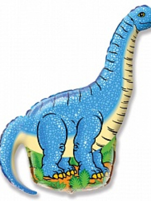 Фольгированный шар Динозавр Диплодок голубой 109 см