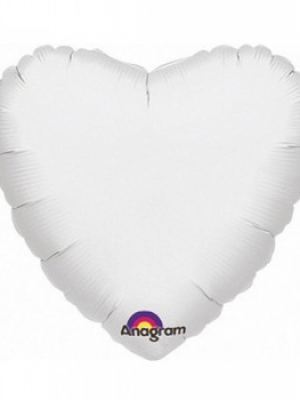Фольгированный шар сердце Белое 91см