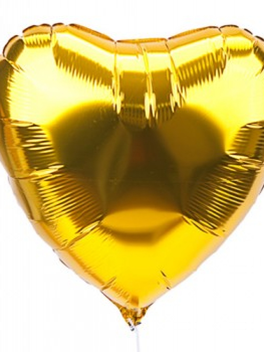 Фольгированный шар сердце Золотое 81см
