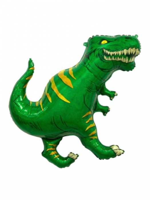 Фольгированный шар фигура Динозавр Тираннозавр зеленый 91 см